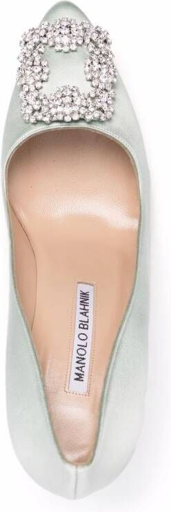 Manolo Blahnik Hangisi verfraaide pumps Groen