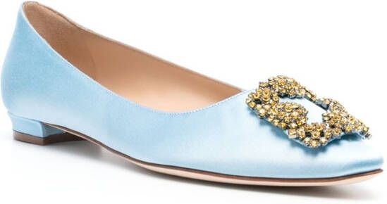 Manolo Blahnik Hangisiflat ballerina's Blauw