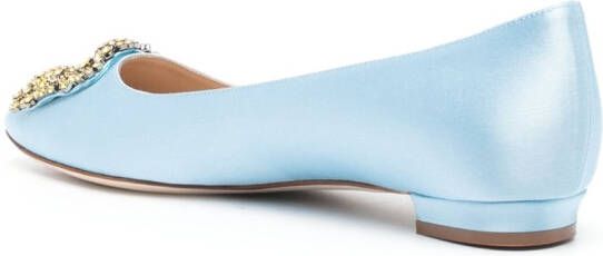 Manolo Blahnik Hangisiflat ballerina's Blauw