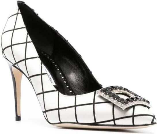 Manolo Blahnik Latexa lakleren pumps Wit