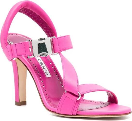 Manolo Blahnik Leren sandalen Roze