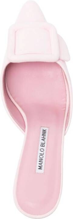 Manolo Blahnik Maysale 60 mm suède muiltjes Roze