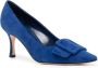 Manolo Blahnik Maysale suède pumps Blauw - Thumbnail 2