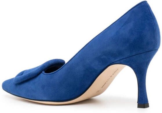 Manolo Blahnik Maysale suède pumps Blauw