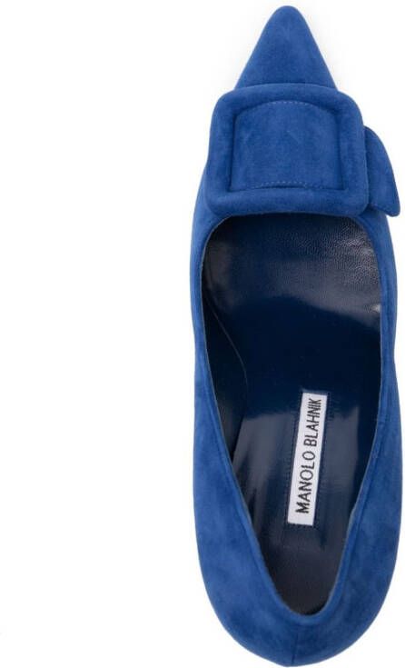 Manolo Blahnik Maysale suède pumps Blauw