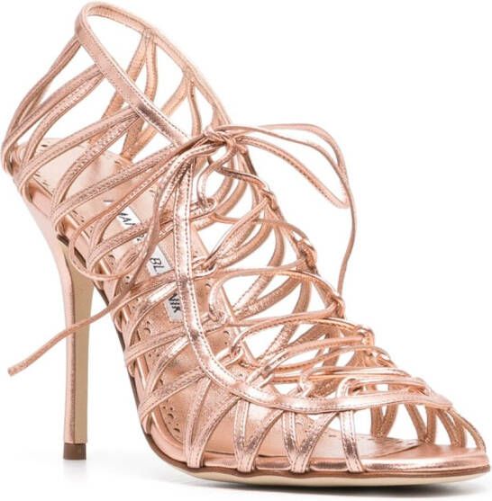 Manolo Blahnik Metallic sandalen