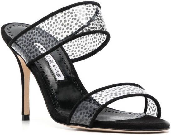 Manolo Blahnik Sandalen met stippen Zwart