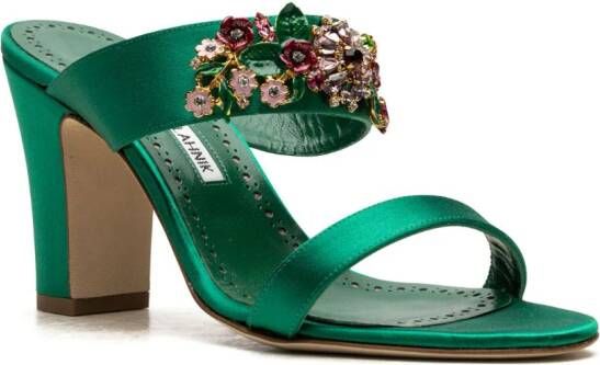 Manolo Blahnik Sayini sandalen Groen