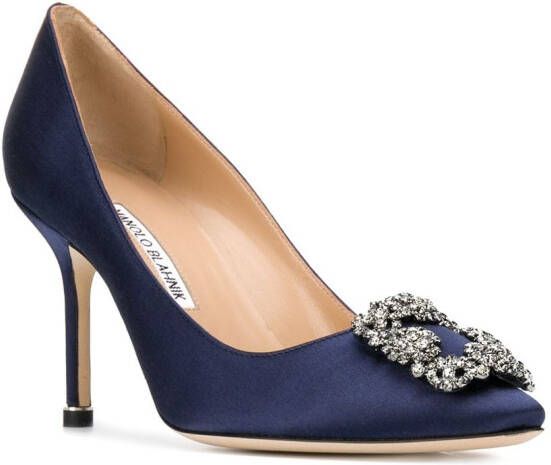 Manolo Blahnik Scorpion Hangisi pumps Blauw