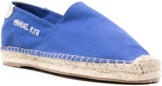 Manuel Ritz Espadrilles met geborduurd logo Blauw