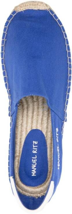 Manuel Ritz Espadrilles met geborduurd logo Blauw