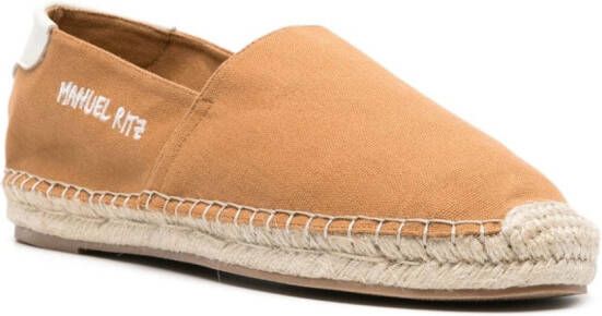 Manuel Ritz Espadrilles met geborduurd logo Bruin