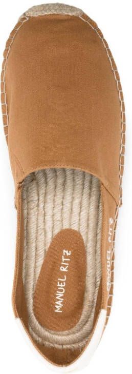 Manuel Ritz Espadrilles met geborduurd logo Bruin