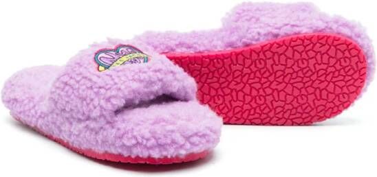 Marc Jacobs Kids Slippers met geborduurd logo Paars