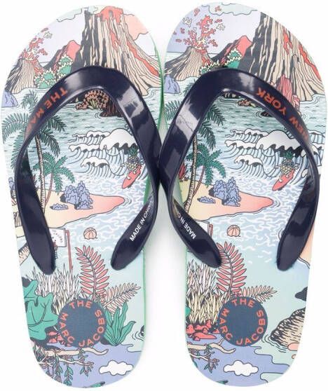 Marc Jacobs Kids Teenslippers met print Blauw