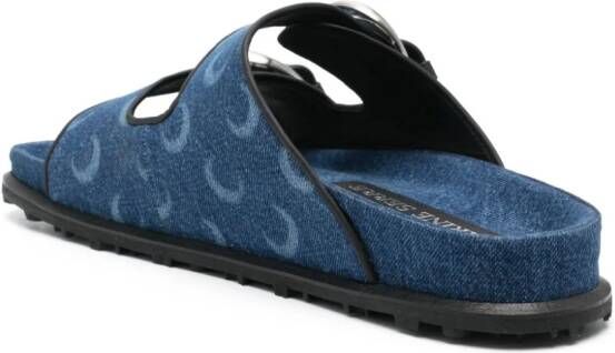 Marine Serre Denim sandalen met monogram patroon Blauw