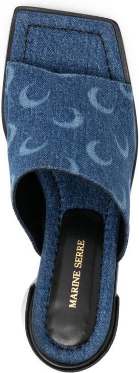 Marine Serre MS denim muiltjes Blauw