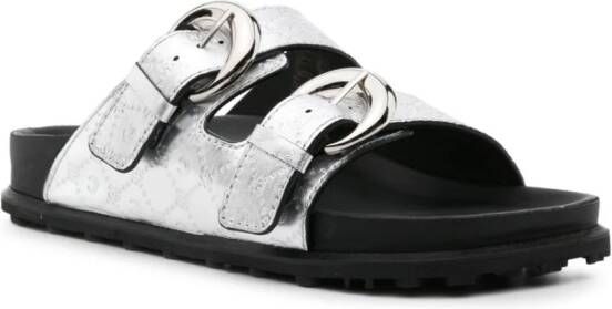 Marine Serre MS Ground gelamineerde slippers Zilver