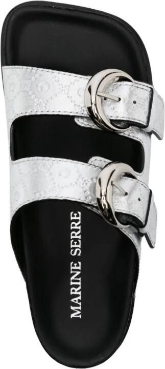 Marine Serre MS Ground gelamineerde slippers Zilver