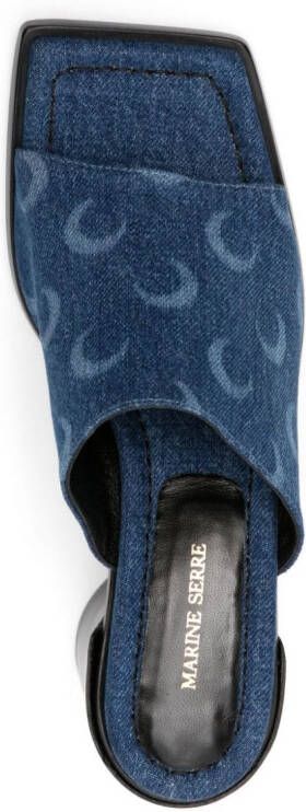 Marine Serre MS denim muiltjes Blauw