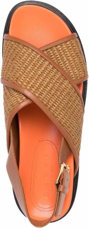 Marni Fussbett raffia sandalen Beige