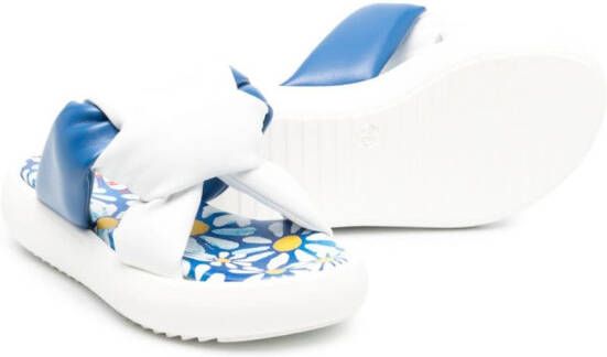 Marni Kids Slippers met bloemenprint Wit