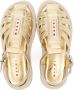 Marni Kids Gekooide leren sandalen met logo applicatie Goud - Thumbnail 3