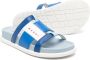 Marni Kids Leren slippers met logoprint Blauw - Thumbnail 2