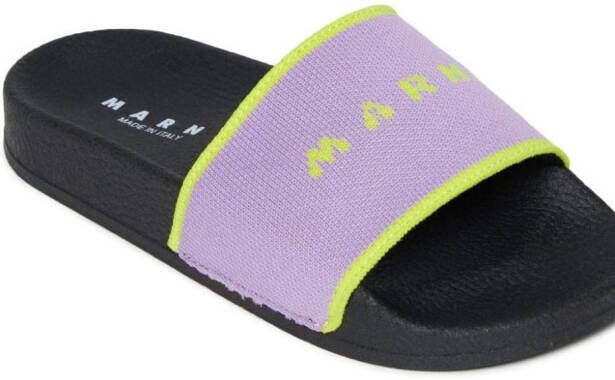 Marni Kids Slippers met logobandje Paars