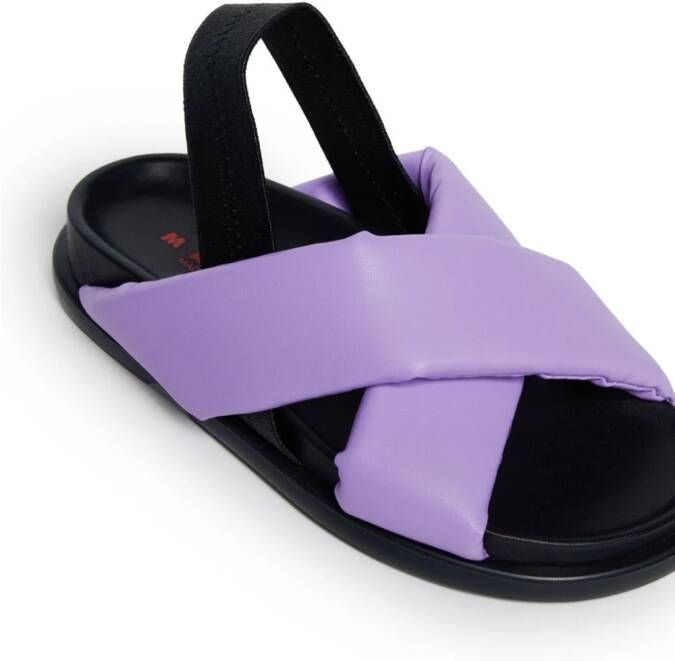 Marni Kids Leren sandalen met voorgevormd voetbed Paars