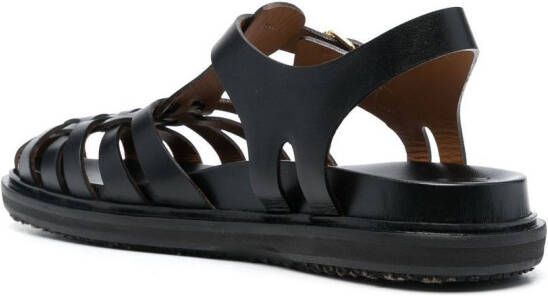 Marni Fisherman leren sandalen Zwart