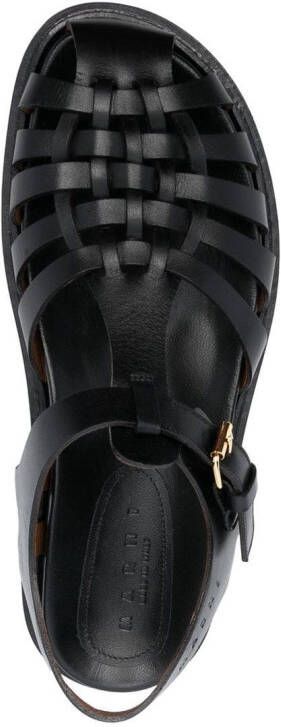 Marni Fisherman leren sandalen Zwart