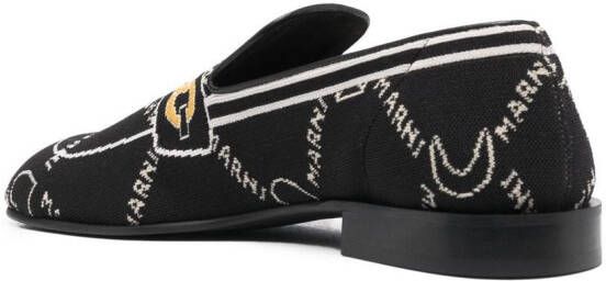 Marni Loafers met logoprint Zwart