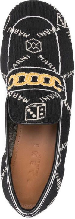 Marni Loafers met logoprint Zwart