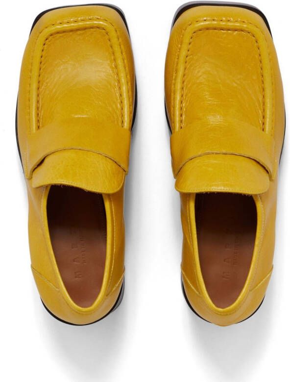 Marni Loafers met vierkante neus Geel