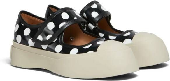 Marni Pablo leren sneakers met stippen Zwart