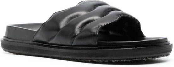 Marni Slippers van nappa leer Zwart