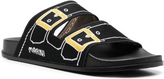 Marni Sandalen met print Zwart