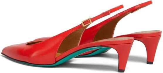 Marni Rhythm 50mm leren slingback pumps Rood