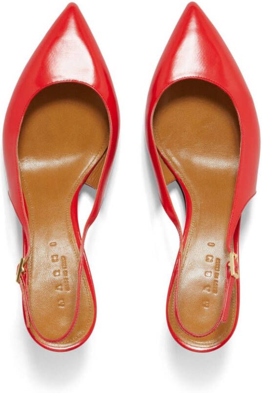 Marni Rhythm 50mm leren slingback pumps Rood