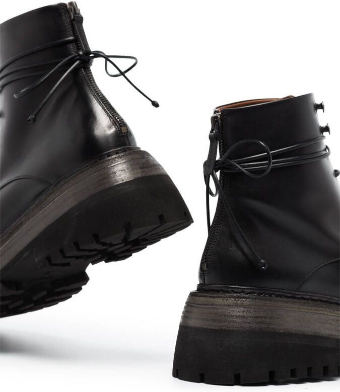 Marsèll Cruz leren combat boots Zwart