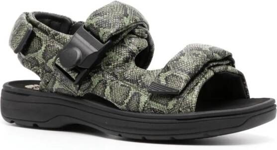 Martine Rose Sandalen met slangenprint Groen