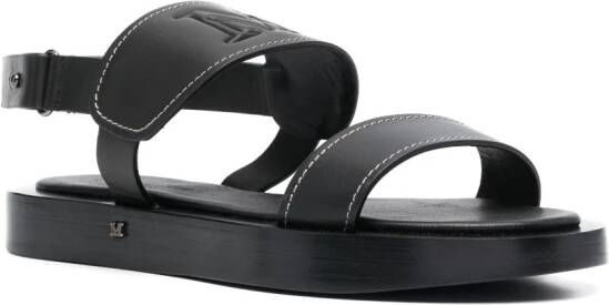 Max Mara Leren sandalen Zwart