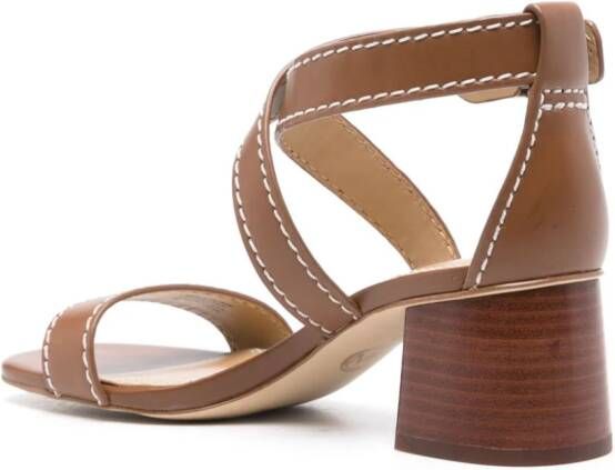 Michael Kors Ashton 50 mm leren sandalen Bruin