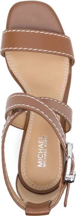 Michael Kors Ashton 50 mm leren sandalen Bruin