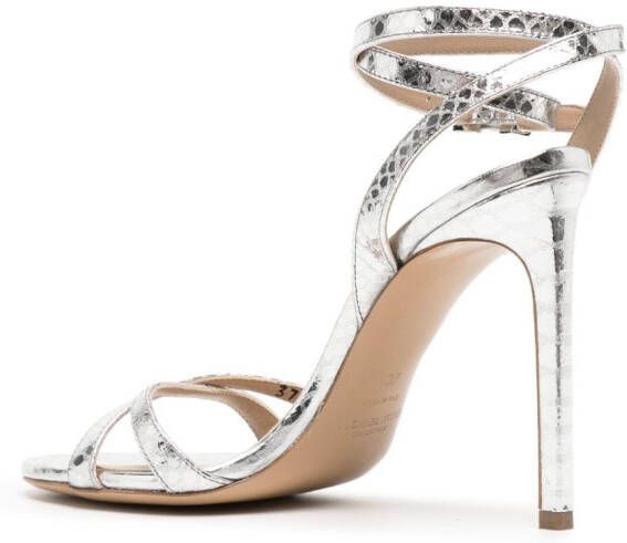 Michael Kors Collection Chrissy leren sandalen Zilver