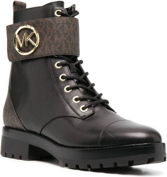 Michael Kors Combat boots met logoprint Zwart