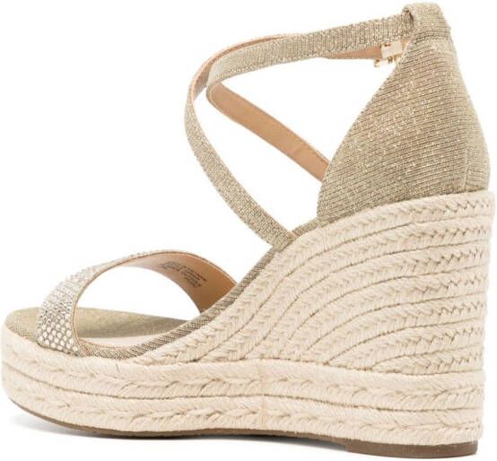 Michael Kors Kayla 100 mm espadrilles met sleehak Goud