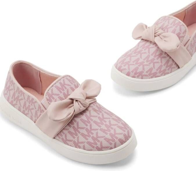 Michael Kors Kids Sneakers met monogramprint en strik Roze