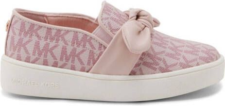 Michael Kors Kids Sneakers met monogramprint en strik Roze